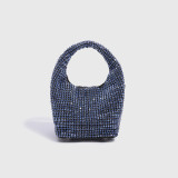 Fashionable diamond inlaid bucket bag, diamond chain bag, portable small bag