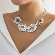 Metal irregular liquid fluid geometric necklace
