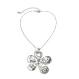Fashion Metal Liquid Flower Necklace