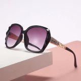 Diamond studded UV resistant sunglasses, metal glasses, large frame driver's mirror