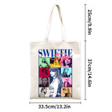 Canvas bag Taylor Swift peripheral shopping tote bag