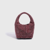 Fashionable diamond inlaid bucket bag, diamond chain bag, portable small bag