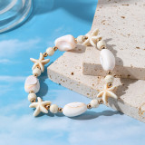 Beaded Starfish Vacation Beach Ceramic Elastic Bracelet
