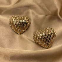 Love Colored Glass Full Diamond Fashion Earrings