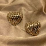 Love Colored Glass Full Diamond Fashion Earrings