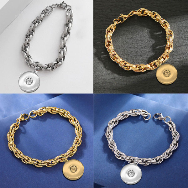 22CM Stainless steel  Bracelets fit 20MM  Snaps button jewelry wholesale