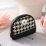 Fabric Zero Wallet Double Zipper Short Wallet Key Card Bag Coin Bag Fashionable fit 20MM  Snaps button jewelry wholesale