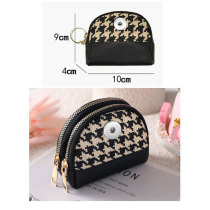 Fabric Zero Wallet Double Zipper Short Wallet Key Card Bag Coin Bag Fashionable fit 20MM  Snaps button jewelry wholesale