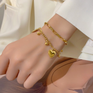 Stainless Steel Love Double Layer Bracelet