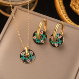 Stainless steel earring necklace set