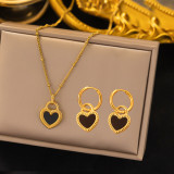 Stainless steel earring necklace set