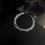 Stainless steel hand woven bracelet