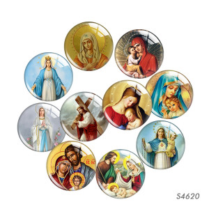 20MM Jesus glass snap button charms