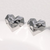 Stainless steel love earrings