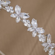 Multi layered zircon hair band with diamond butterfly embellishments