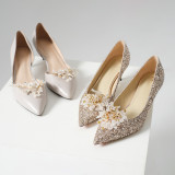 Removable shoe buckles, handmade accessories, crystal beaded shoe flowers