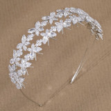 Multi layered zircon hair band with diamond butterfly embellishments