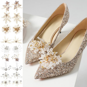 Removable shoe buckles, handmade accessories, crystal beaded shoe flowers