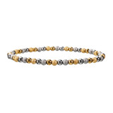 Stainless steel sandball shiny bead mixed color elastic bracelet