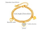Stainless Steel Love Double Layer Bracelet