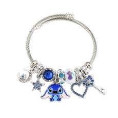 Stainless Steel Stitch Beaded Love Star Moon DIY Bracelet
