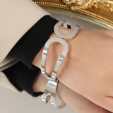 Stainless steel geometric hollow bracelet