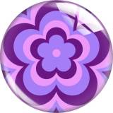 20MM Colorful flowers glass snap button charms