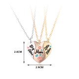 Mother's Day necklace three piece set of love alloy oil drop pendant as a holiday gift for mothers