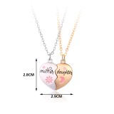 Mother's Daughter Parent Child Set Alloy Dropping Oil Magnetic Charm Pendant Mother's Day Gift Necklace