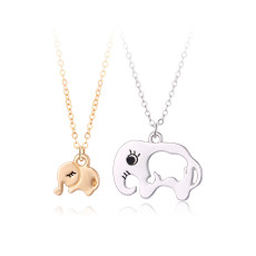 Mother's Day Necklace, Elephant Parent Child Alloy Hollow Necklace Set, Mother's Day Gift