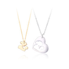 Mother's Day Gift Necklace Simple and Fashionable Mother's Daughter Necklace Set Hollow Alloy Pendant