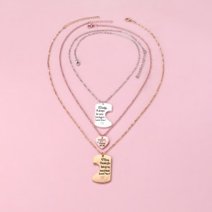 Mother's Day Necklace Alloy Letter Love Necklace Parent Child Necklace Set Mother's Gift