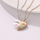 Mom, Son, Parent Child Set Alloy Dropping Oil Magnetic Charm Pendant Mother's Day Gift Necklace