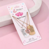 Mother's Day Necklace Alloy Letter Love Necklace Parent Child Necklace Set Mother's Gift