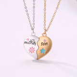 Mom, Son, Parent Child Set Alloy Dropping Oil Magnetic Charm Pendant Mother's Day Gift Necklace