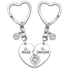 Love Keychain, Mother's Daughter, Stainless Steel Engraved Mother's Day Gift