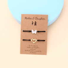 Mother's Day Bracelet Alloy Hollow Butterfly Handmade Card Bracelet