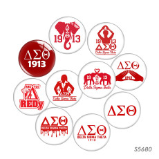 20MM college sororities and fraternities symbols glass snap button charms