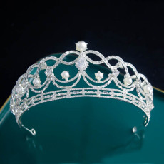 Alloy Crystal Crown Wedding Ball Party Bridal Crown