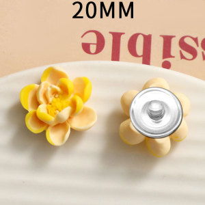 20MM flower Resin snap button charms