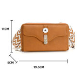 Single shoulder crossbody bag, broadband mobile phone bag, large capacity small square bag fit 20MM  Snaps button jewelry wholesale