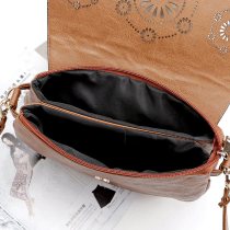 Retro cover style hollow bag with twin multi-layer pockets, single shoulder diagonal cross hollow bag fit 20MM  Snaps button jewelry wholesale