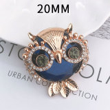 20MM Owl Water Diamond snap button charms