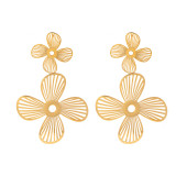 Stainless steel flower earrings