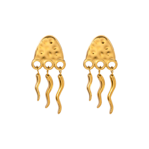 Stainless steel jellyfish earrings