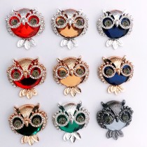 20MM Owl Water Diamond snap button charms