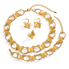 Stainless steel butterfly earrings, rings, bracelets, necklaces