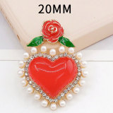 20MM Love Pearl Rose snap button charms