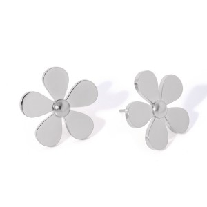 Stainless steel flower earrings