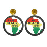 Black Liberation Day African Women Exaggerate Big Earrings with Multi Material Festival Atmosphere Earrings